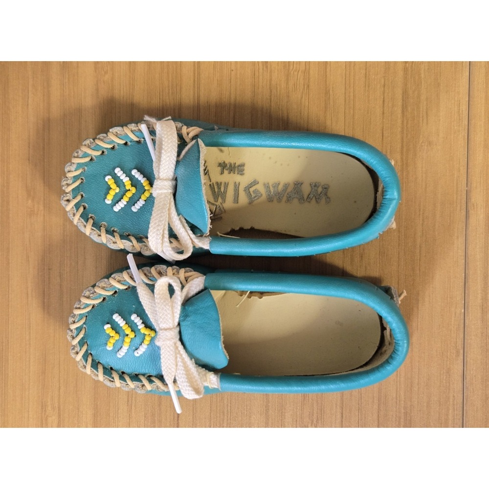 Vintage J.L. Coombs Wigwam Size 3 Toddler Moccasins With Original Box. NEW - Picture 2 of 11